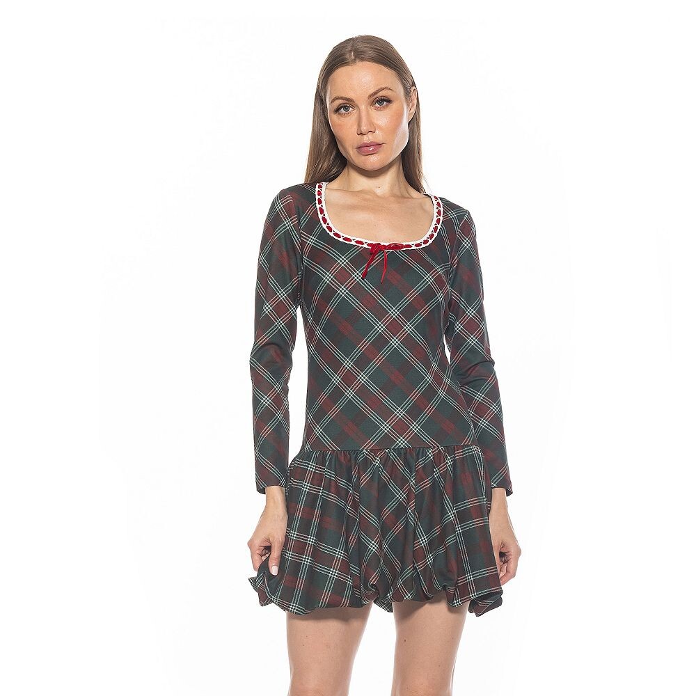 

Женское клетчатое платье с кружевными вставками ALEXIA ADMOR Rach, цвет Green Plaid