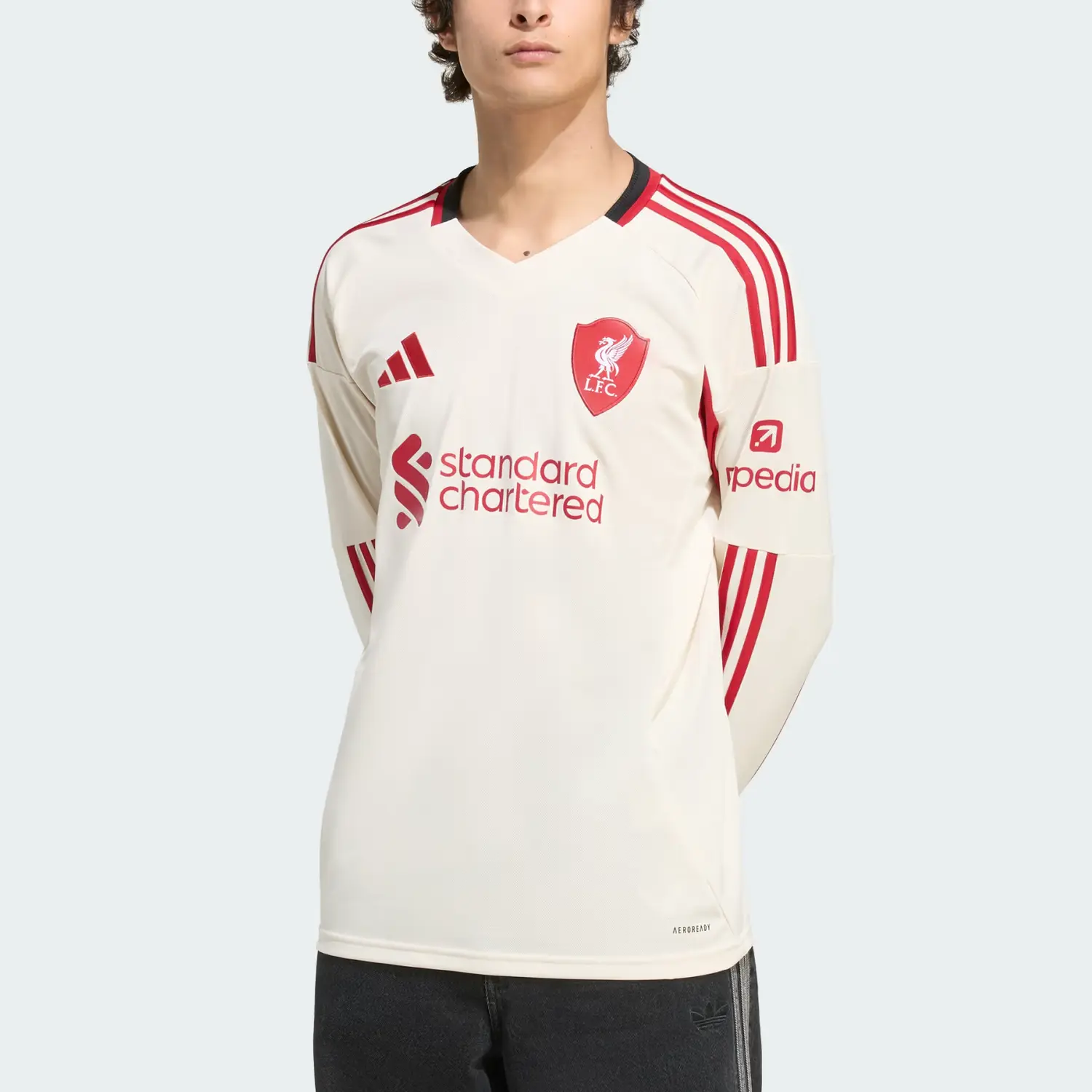 Футболка Liverpool Fc 25/26 с длинными рукавами для выездных матчей Adidas, белый — фото 4