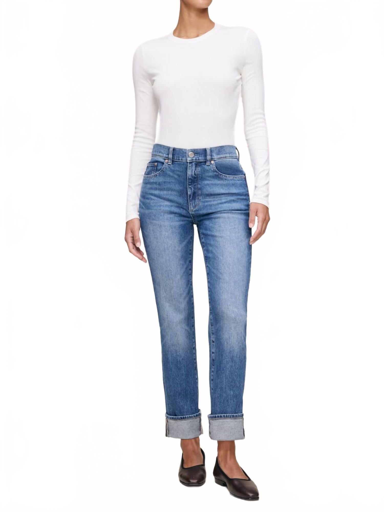 

Винтажные джинсы Patti Straight High Rise в цвете Jet Stream DL1961 - Women's, jet stream