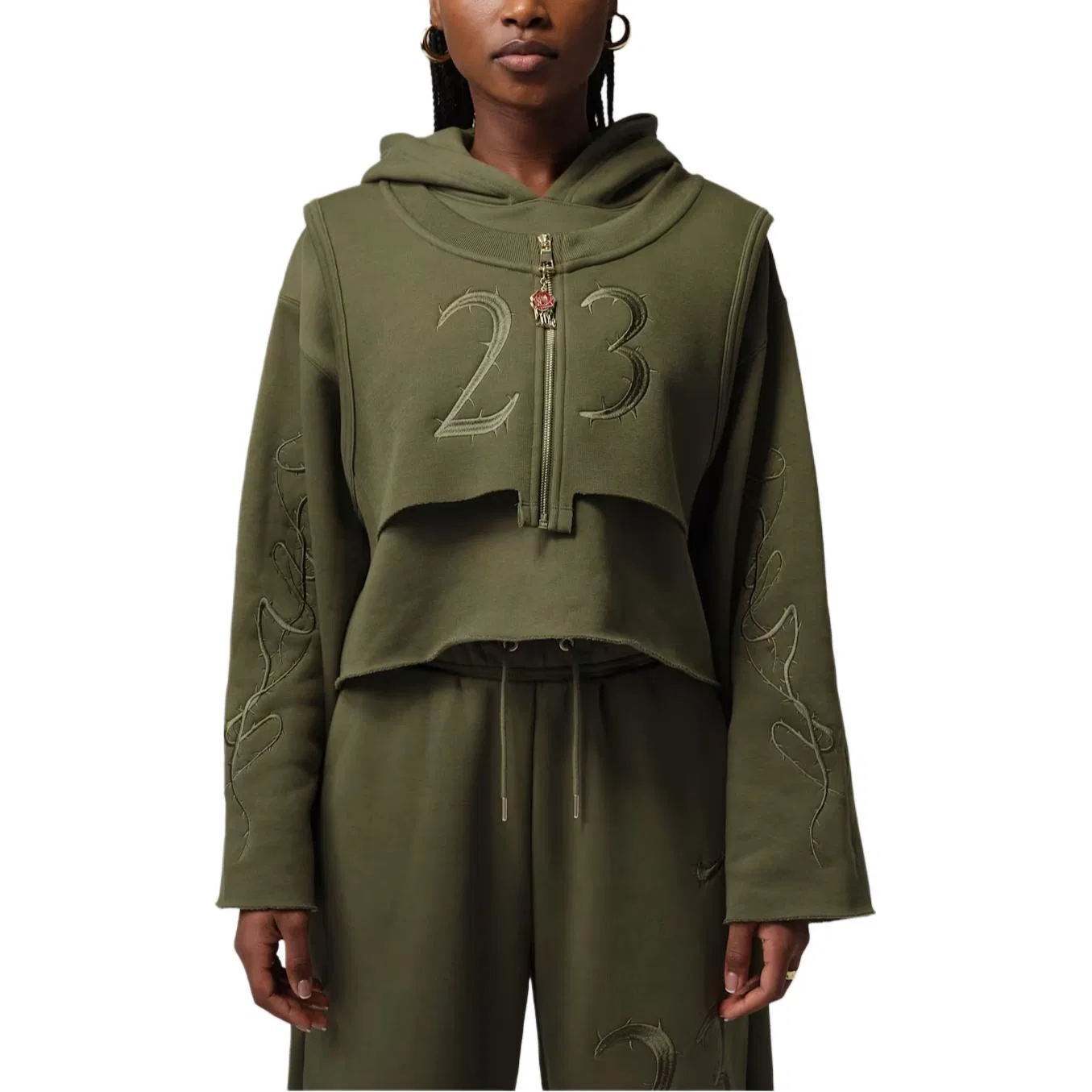 Женская толстовка x Teyana Taylor с капюшоном на флисе, длинный рукав Jordan, Green