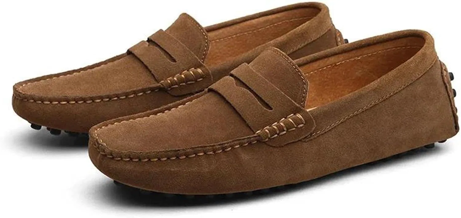 Мужские повседневные туфли без бренда, модель Non Slip Flats Slip On, винный — фото 4
