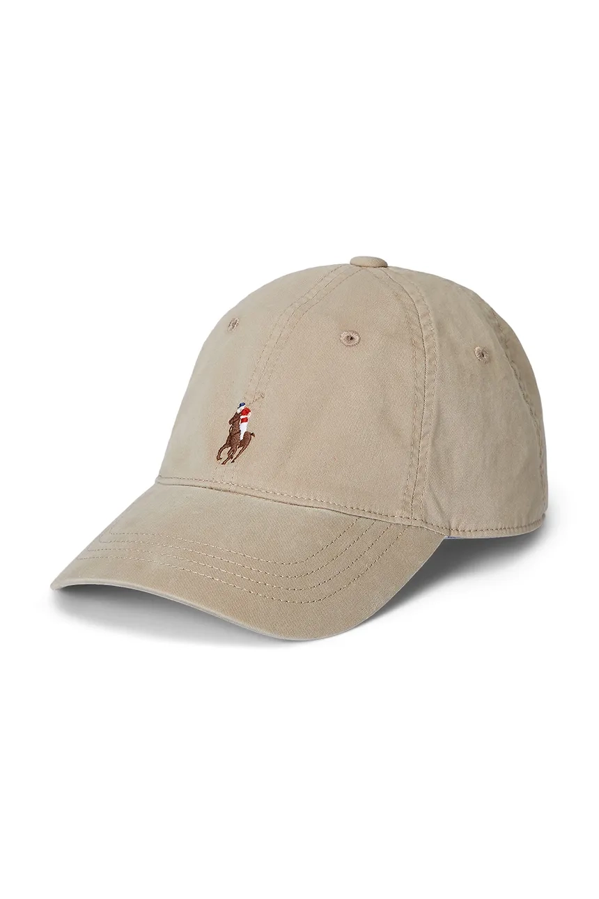 

Хлопковая бейсболка Polo Ralph Lauren, бежевый