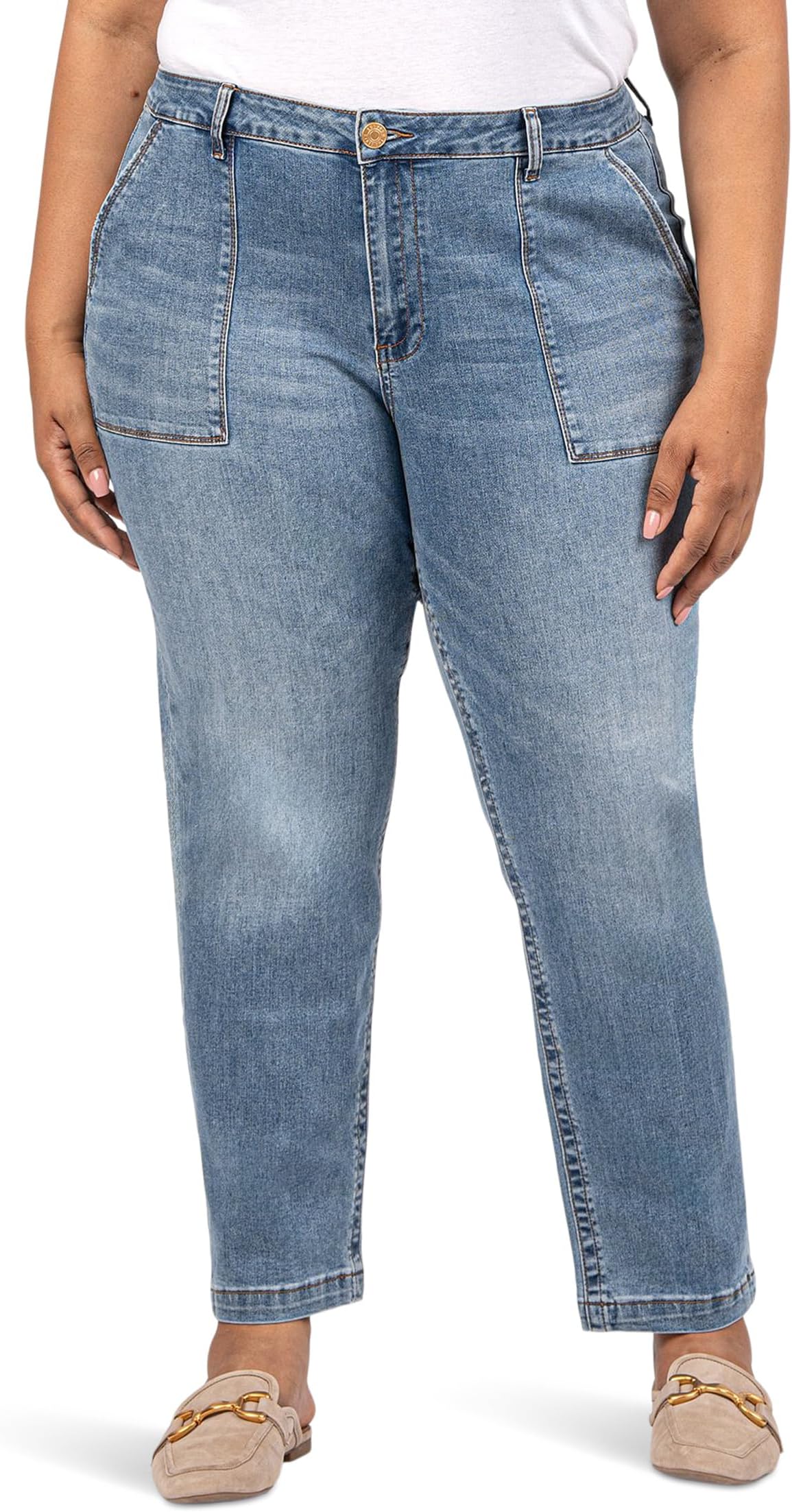 

Джинсы KUT from the Kloth Stevie Straight Leg - Pork Shop Pockets, цвет Streamlined