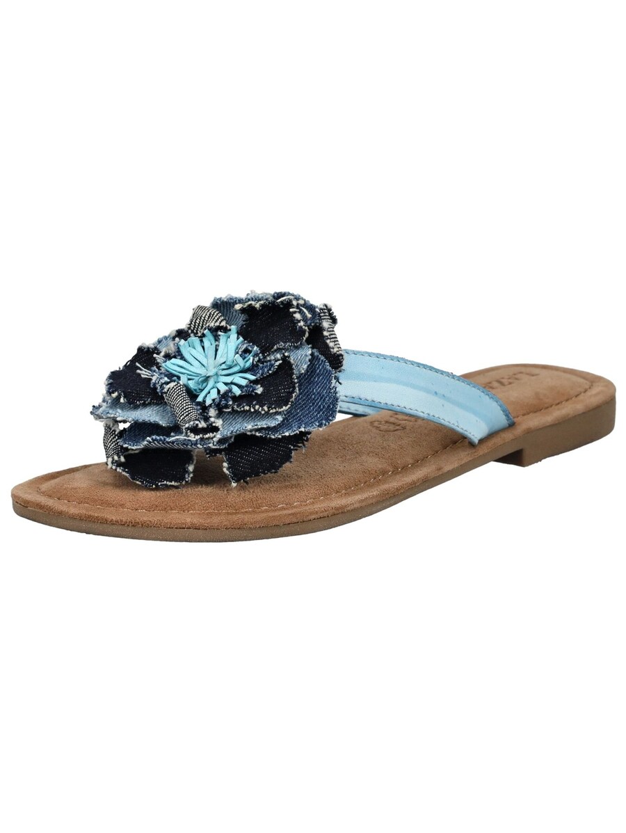 Сандалии с т-образной планкой LAZAMANI, цвет marine blue/Blue denim/Light blue