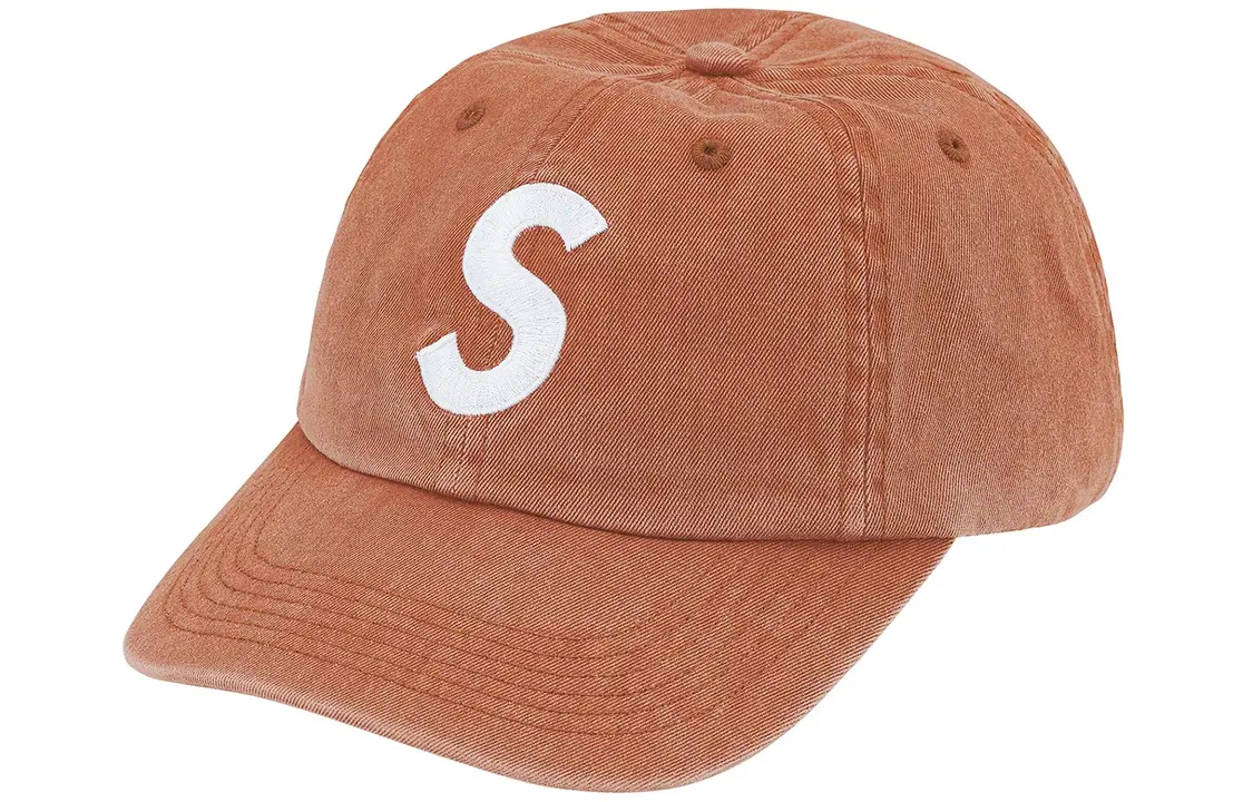 

Supreme Пигментная печать логотипа S шестипанельная кепка, Brown