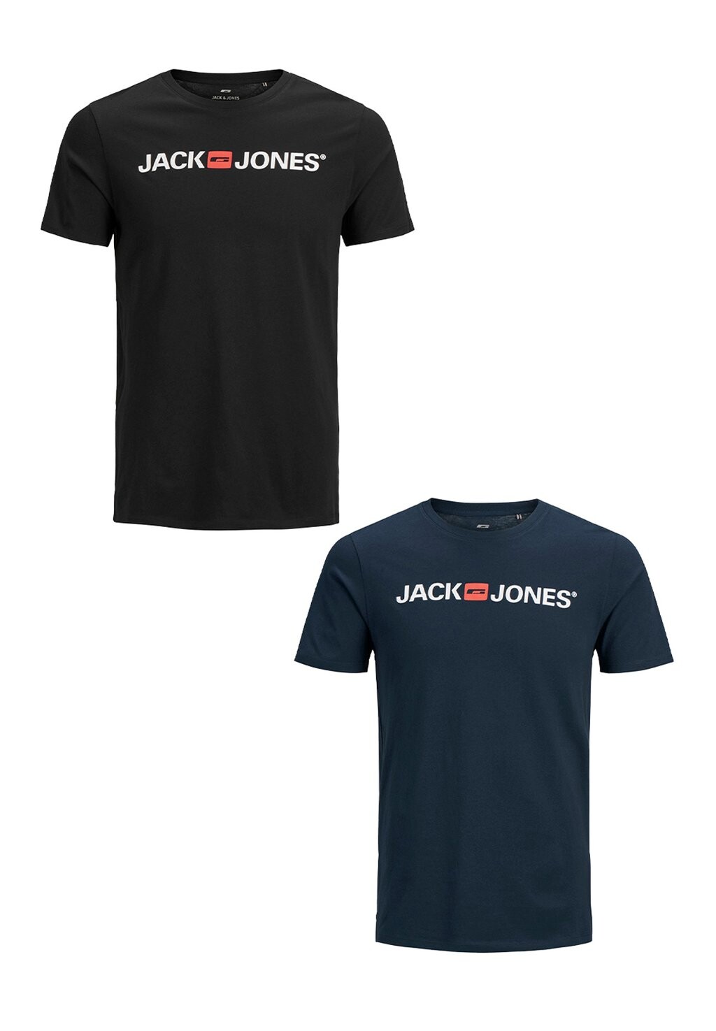 

Футболка с принтом CORP LOGO KURZARM PLUS SIZE 2 PACK Jack & Jones, сине-черный деним