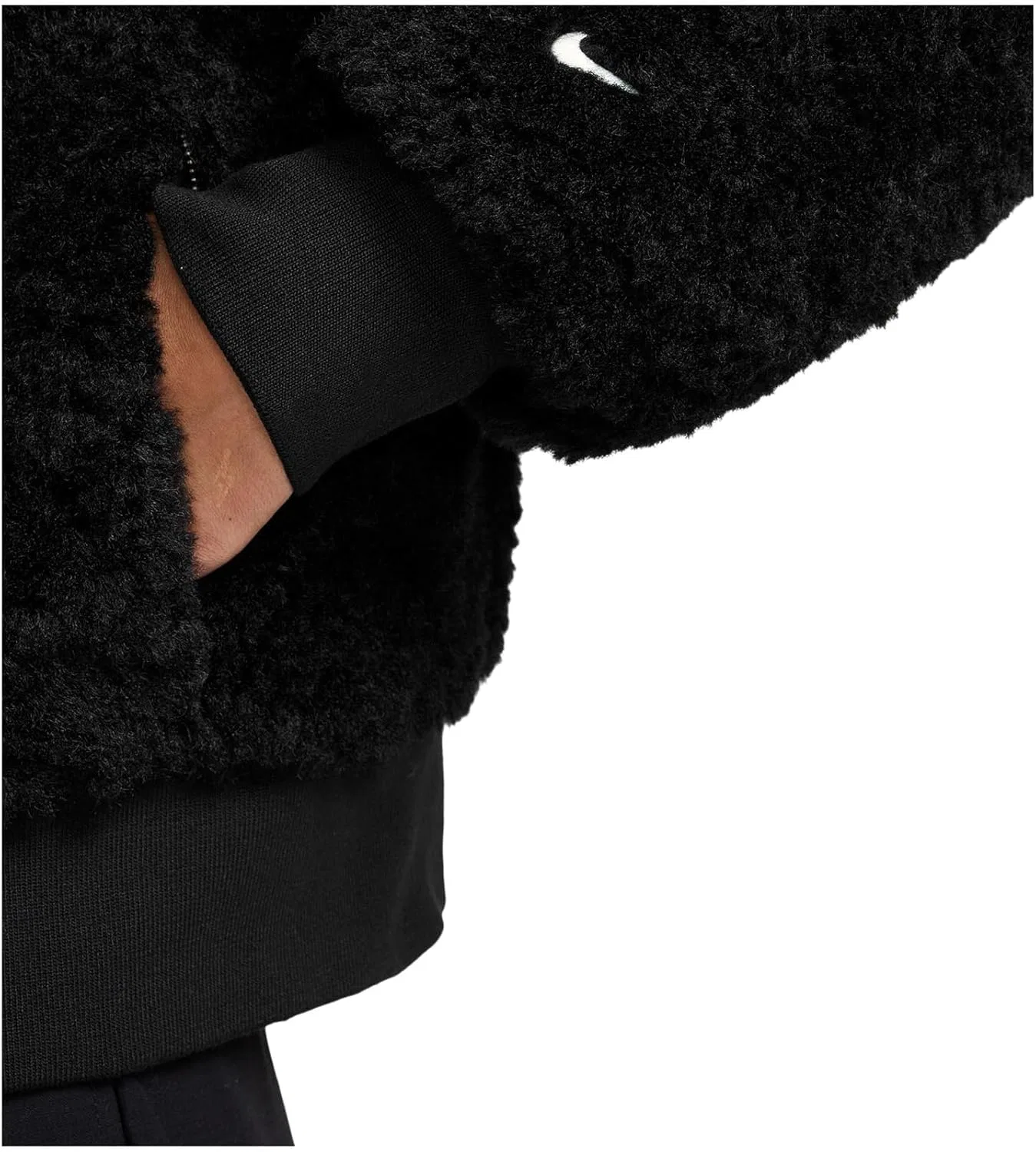 Куртка женская Nike Sportswear Essential Fur Bomber, Black/Sail — фото 3