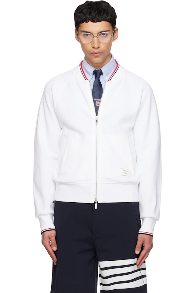 

Свитер с петлевой изнанкой из ткани RWB Thom Browne, белый