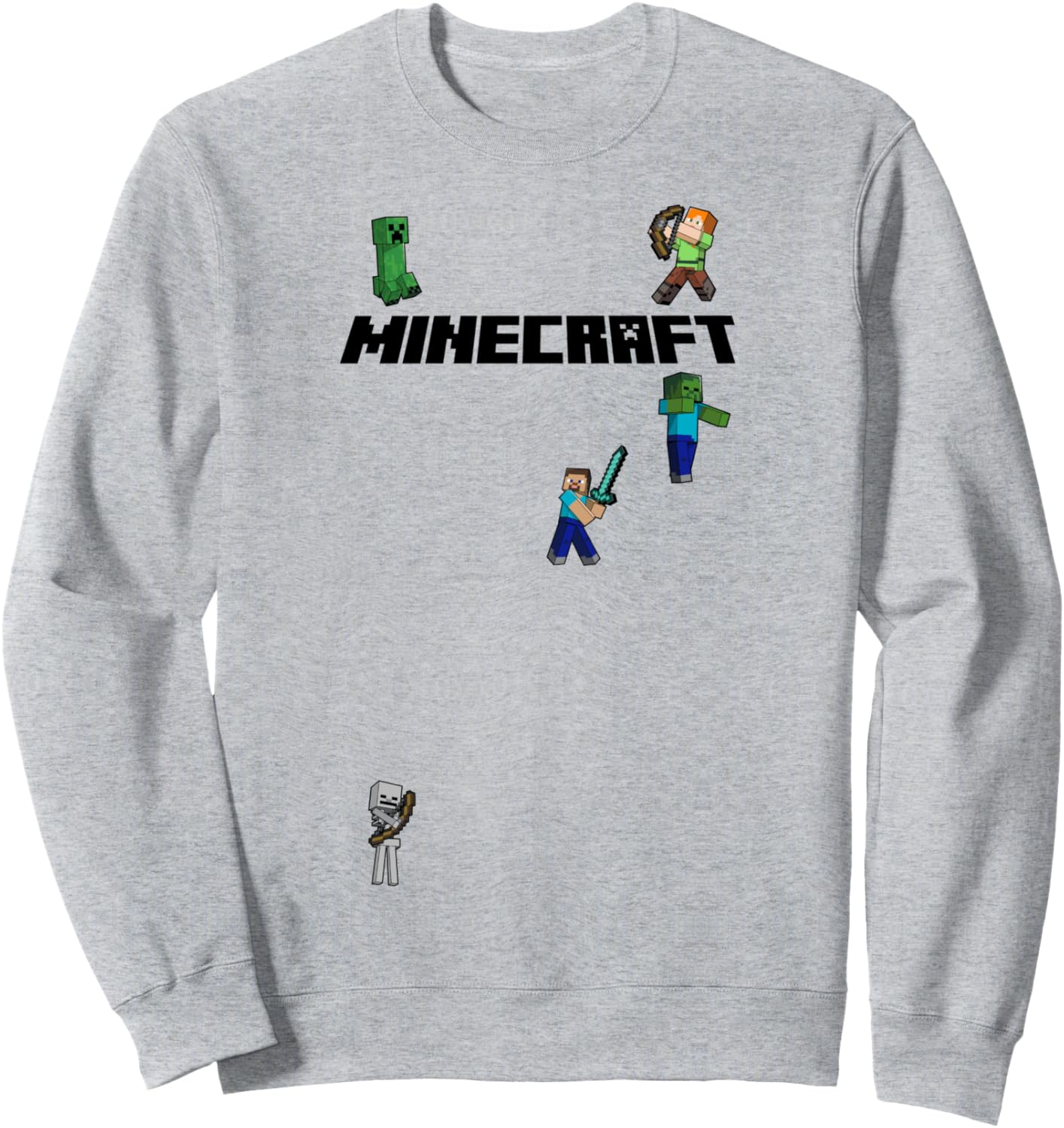

Толстовка с логотипом персонажа Minecraft Overworld Group, серая (серый меланж), размер S