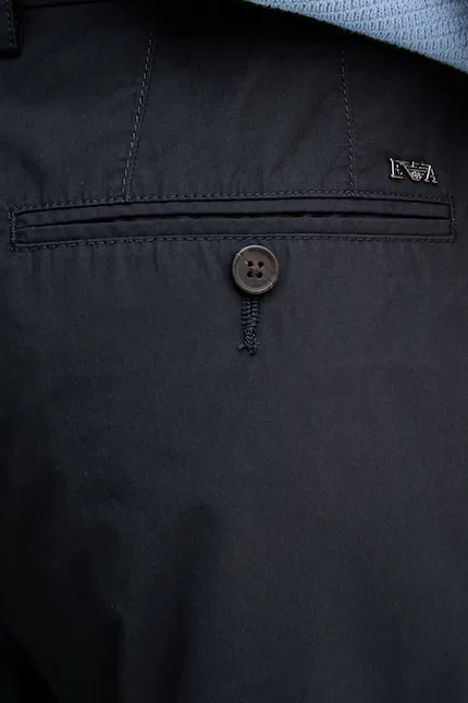 Брюки чинос из хлопка tapered Emporio Armani, синий — фото 4