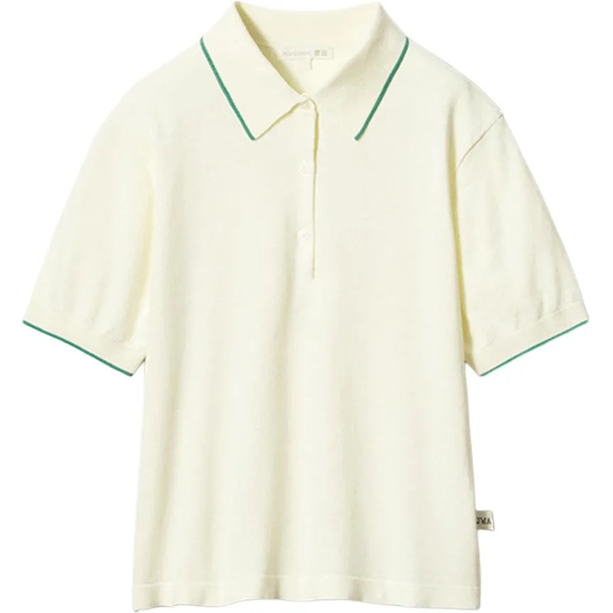 Футболка-поло JW Anderson SS26 женская UNIQLO, Ivory