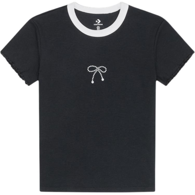 

Converse Обычная футболка женская черная, Черный, Converse Обычная футболка женская черная
