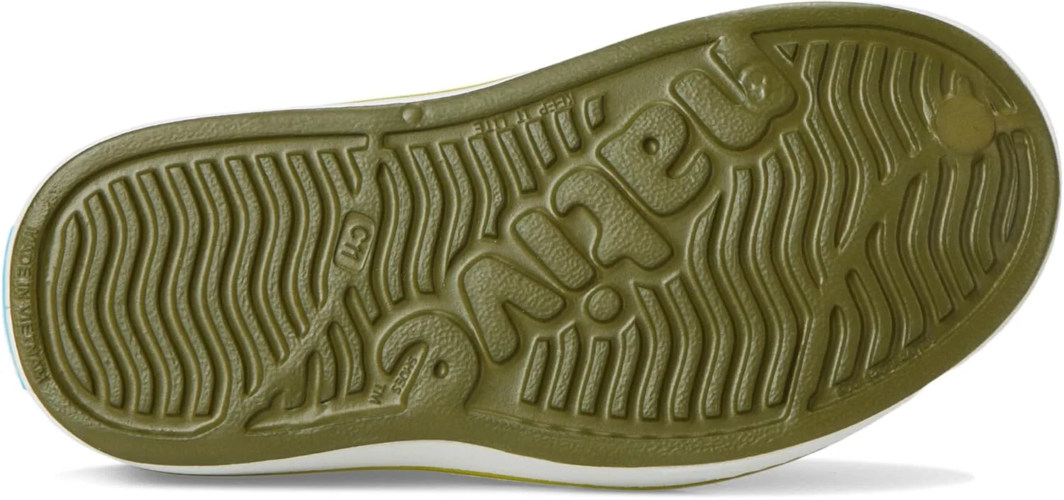 Кроссовки без шнурков Native Shoes Miles для детей, унисекс, зеленый/белый — фото 3