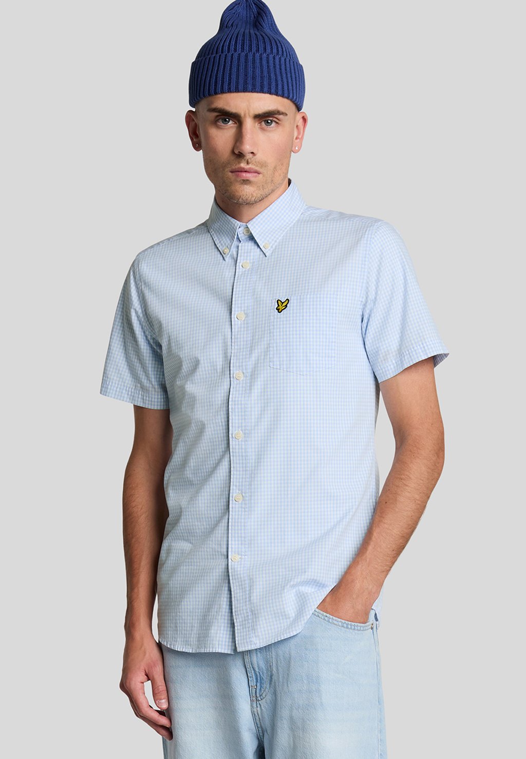 

Рубашка SHORT SLEEVE GINGHAM Lyle & Scott, светло-голубой