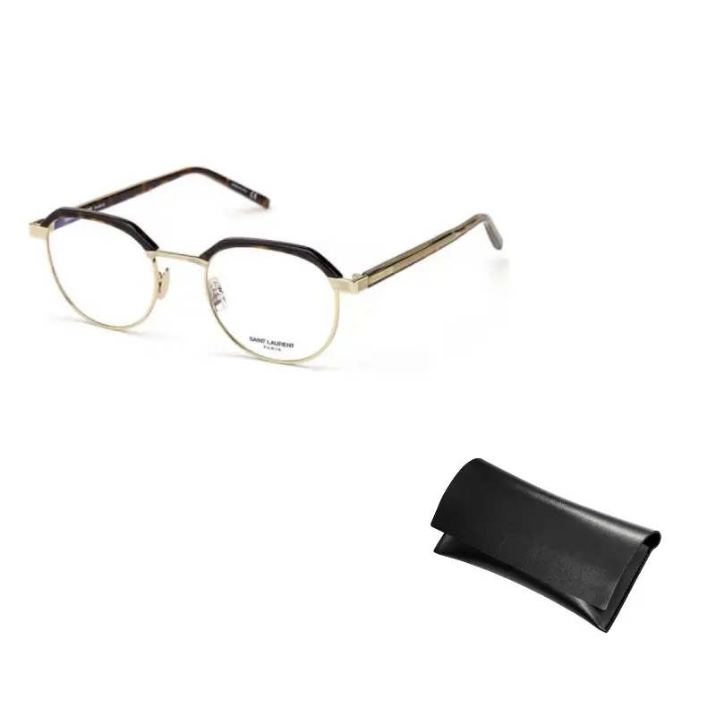 

SAINT LAURENT Очки с круглой оправой, Tortoiseshell Gold