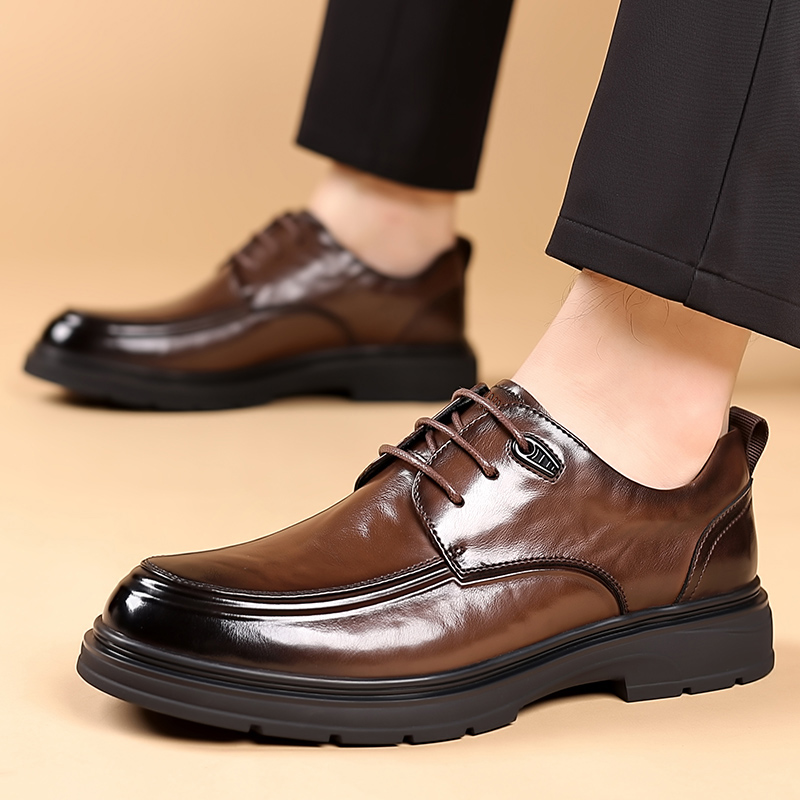 Dunnu Повседневные кожаные туфли мужские низкие черно-коричневые, цвет Brown — фото 4