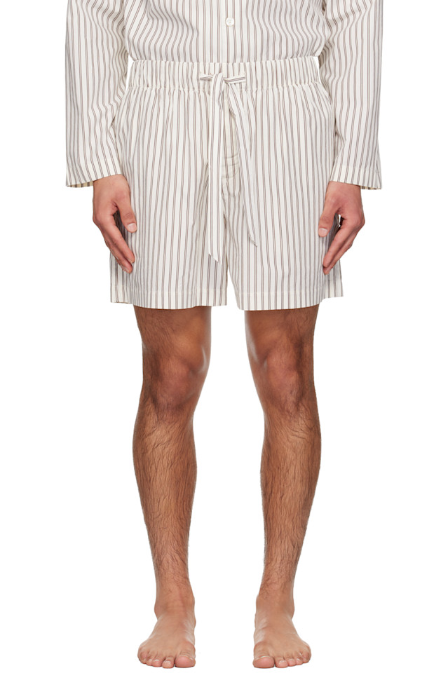 

Tekla Пижамные шорты из поплина бежевого и коричневого цвета