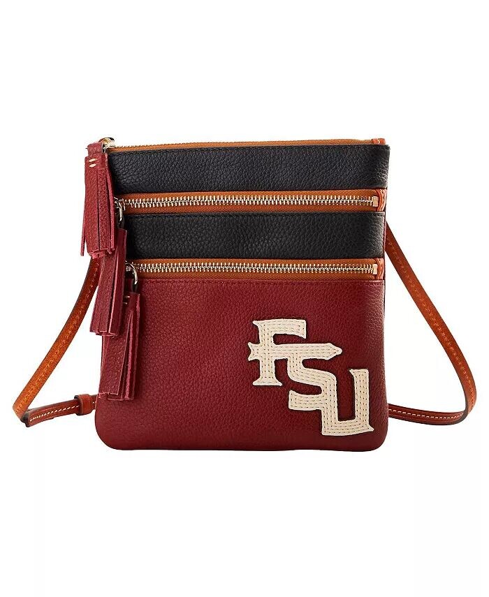 

Кошелек через плечо Infield Seminoles штата Флорида с тройной молнией Dooney & Bourke, белый