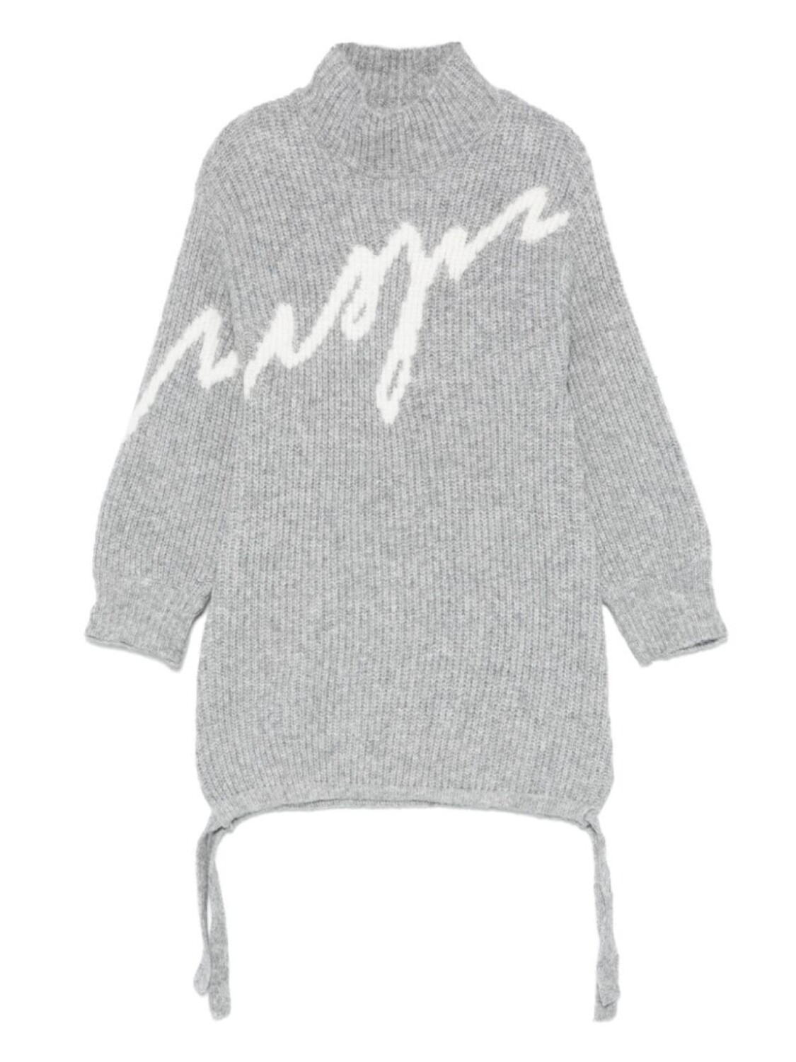 

MSGM Kids трикотажное платье с интарсией и логотипом, серый