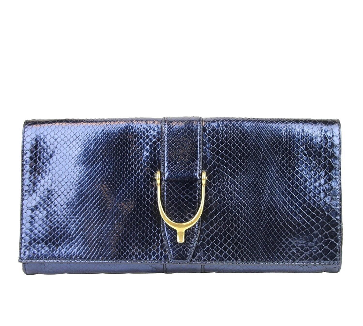 

Женский клатч Gucci с мягкими штрипками Python, синий