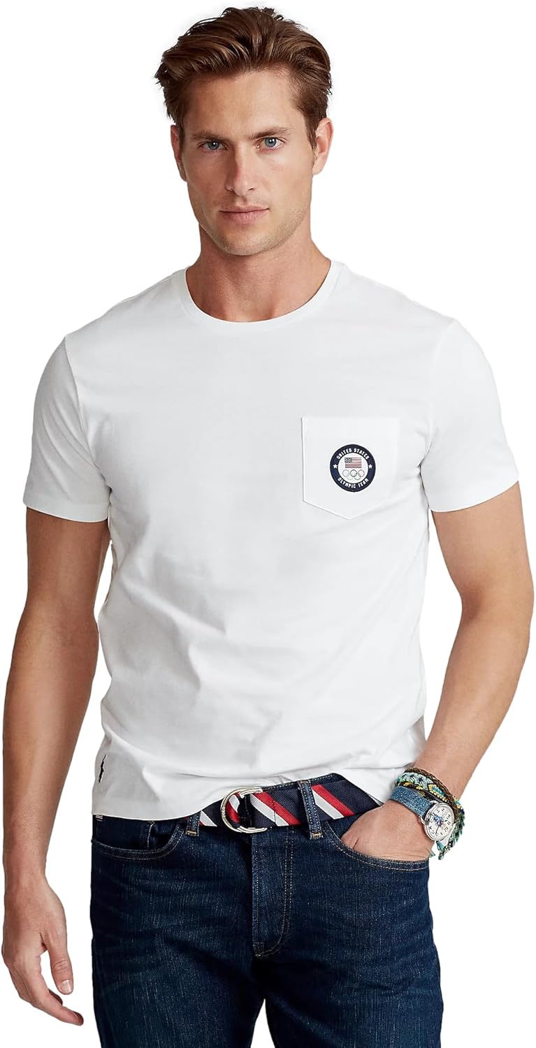 

Мужская футболка с карманом от POLO RALPH LAUREN, официальный экипировщик олимпийской сборной США, White, Белый, Мужская футболка с карманом от POLO RALPH LAUREN, официальный экипировщик олимпийской сборной США, White