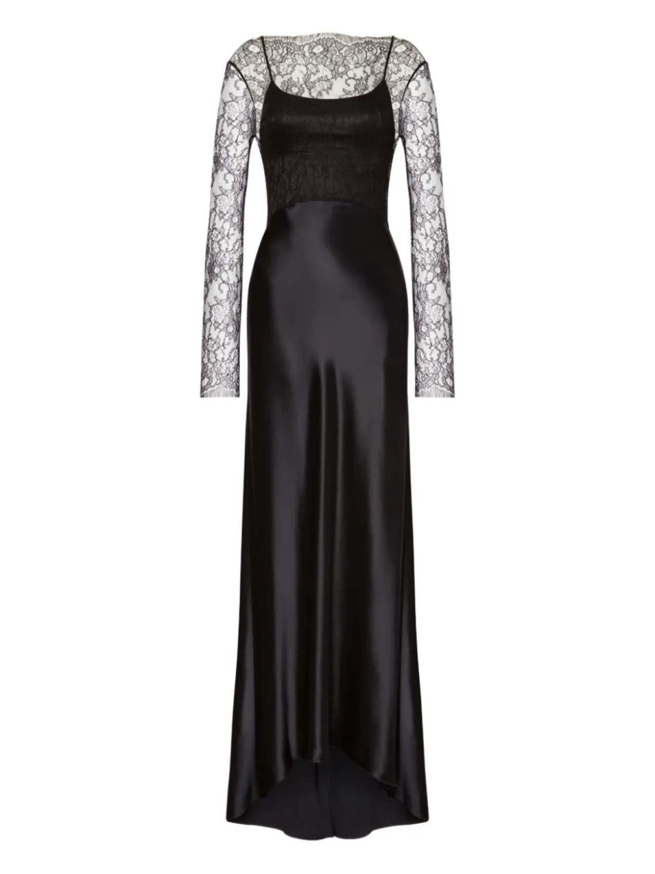 

Alberta Ferretti атласное платье макси, черный