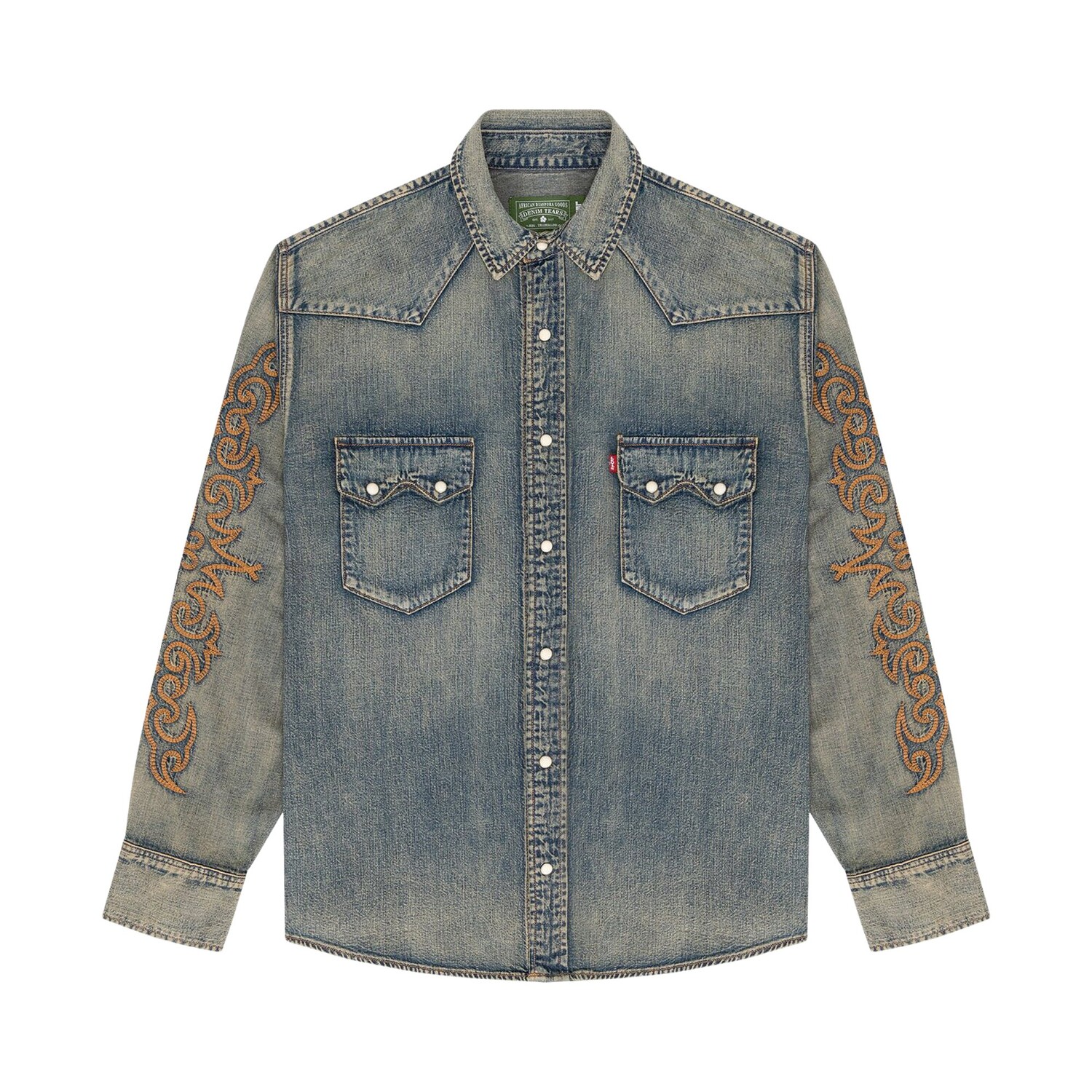 

Джинсовая рубашка Levis x Denim Tears Western Stitch, Worn Indigo