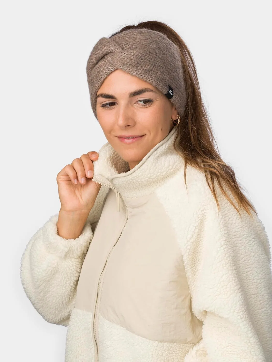 Женская повязка на голову Eisbär Fenna из мериносовой шерсти Eisbär, Beige — фото 3