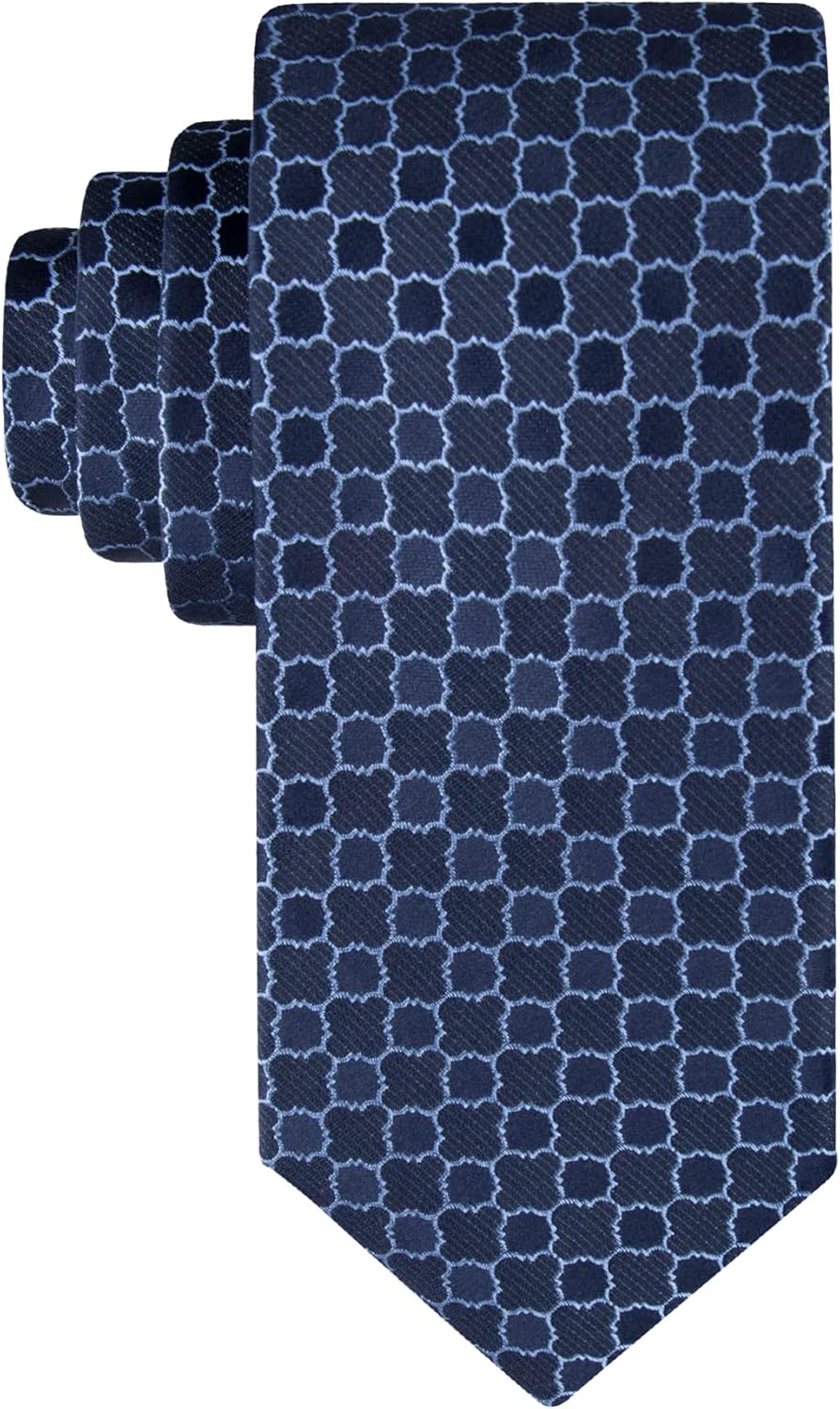 

Мужские темно-синие галстуки Calvin Klein, однотонные и с узором - галстуки для работы, свадеб и официальных мероприятий (стандартные и очень длинные), Navy Medallion