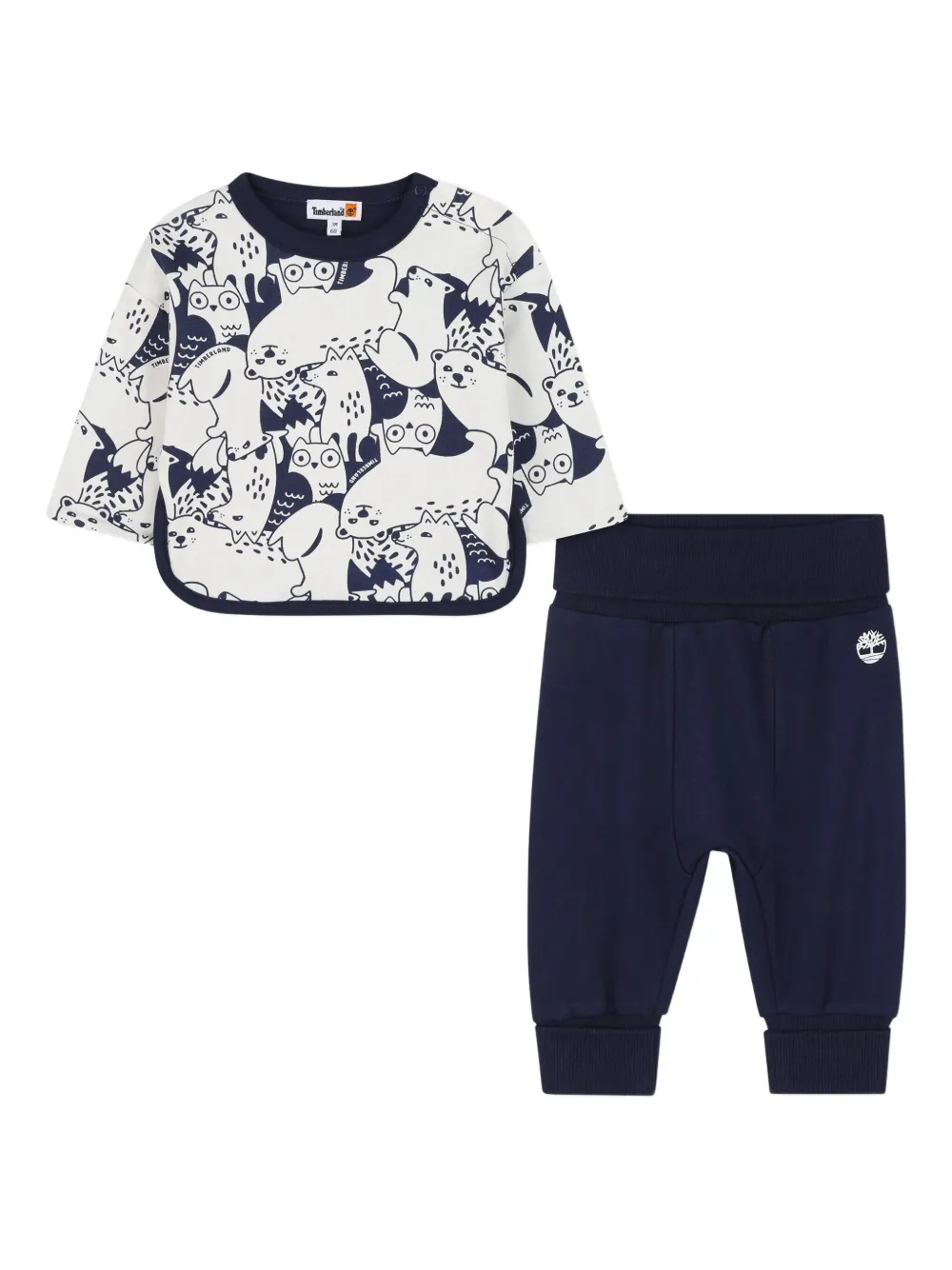 Двусторонний хлопковый спортивный костюм Timberland Kids, синий — фото 4