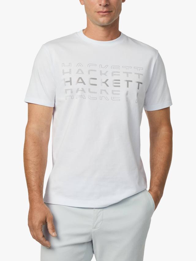 

Спортивная хлопковая футболка с коротким рукавом Hackett London, Optic White