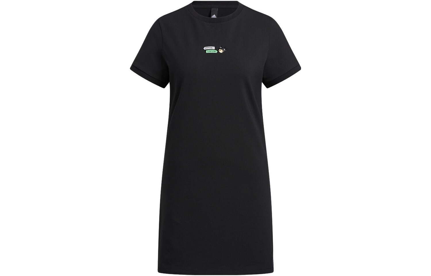 

SEEBIN Co-branded SS23 Женское платье с короткими рукавами, черное Adidas