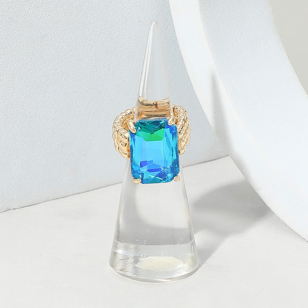 

Кольцо-кластер с ограненными изумрудами Fashnzfab, Ab, Blue