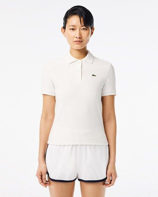 

Рубашка-поло узкой махровой вязки Lacoste, белый