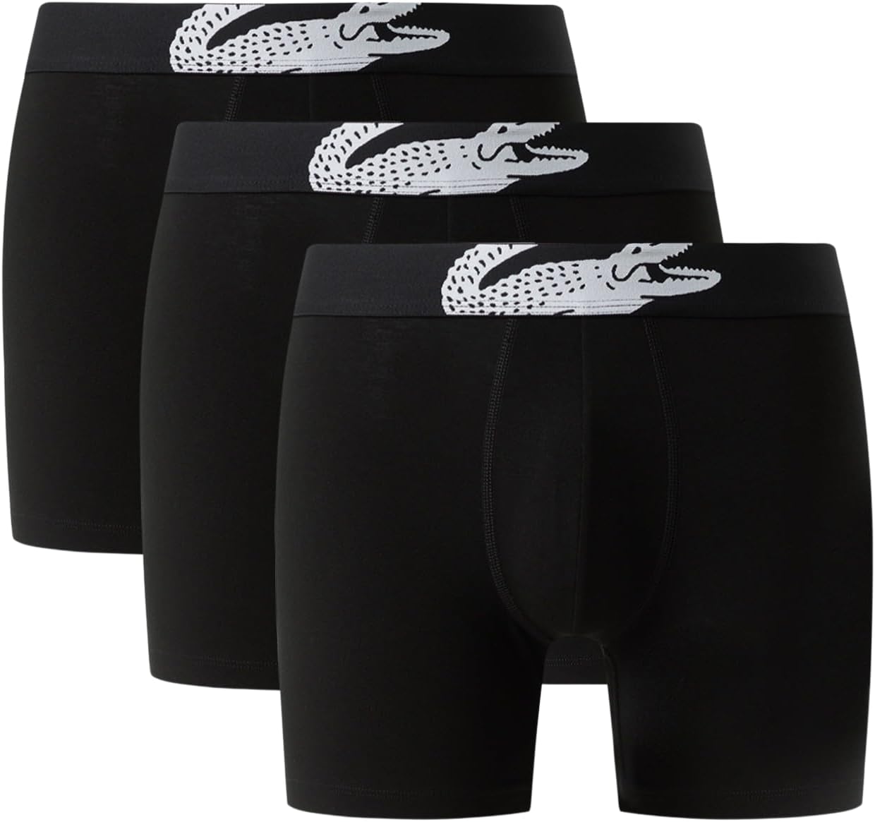 

Lacoste мужские хлопковые боксеры Big Croc Print с эффектом стрейч, 3 шт (Amazon Exclusives), Black