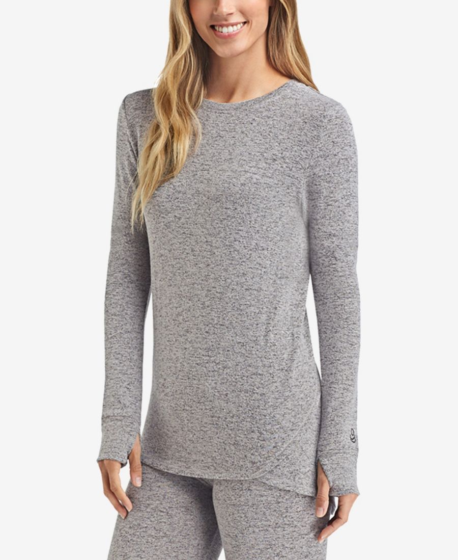 

Мягкий вязаный топ с круглым вырезом Cuddl Duds, Gray heather