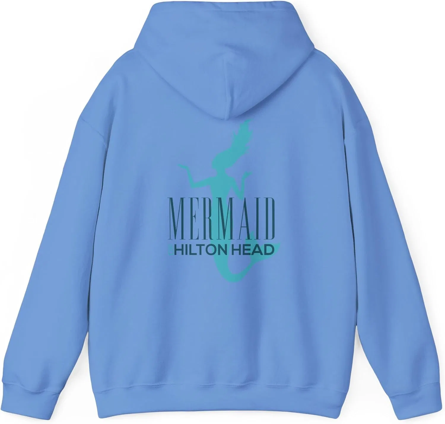 Толстовка с капюшоном Mermaid of Hilton Head Unisex Heavy Blend - уютная худи из хлопка и полиэстера с логотипом спереди и сзади GENERIC, синий — фото 2