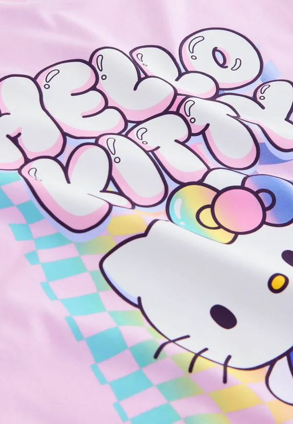 Футболка оверсайз с графическим принтом hello kitty, стандартного кроя. Next, Pink — фото 2