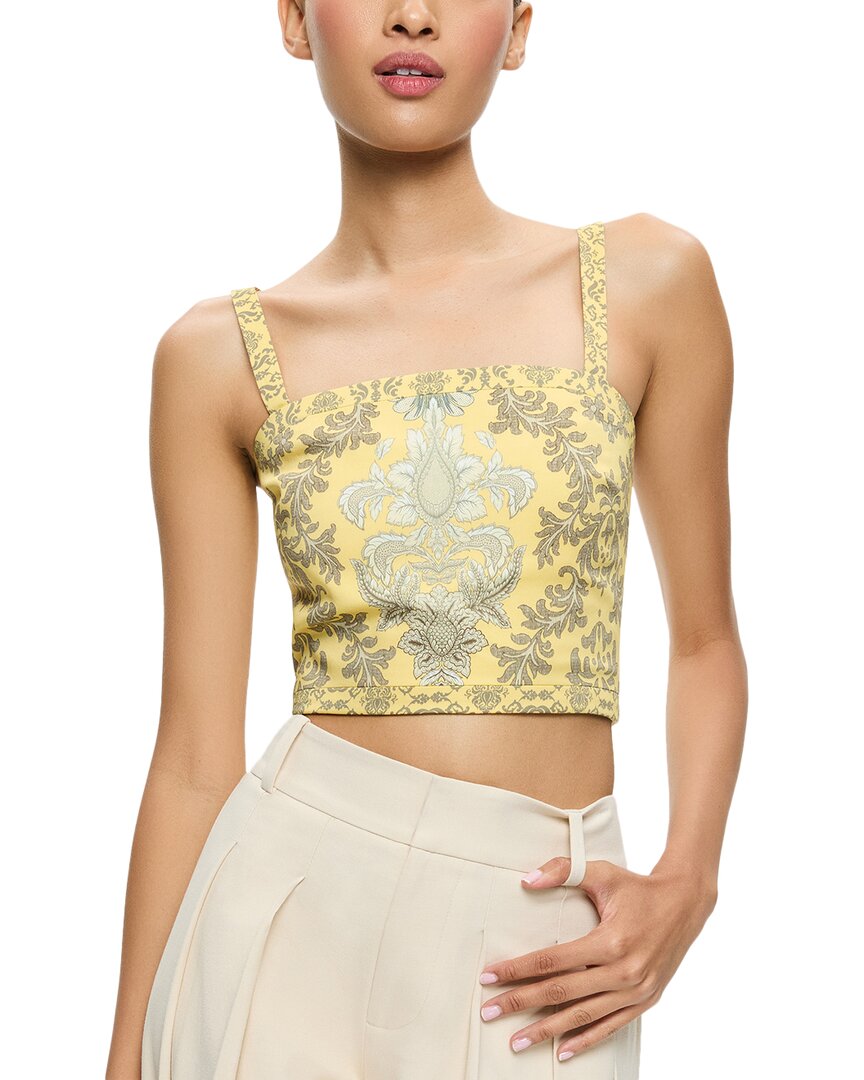 

Alice + olivia Саша кружевной укороченный топ, желтый