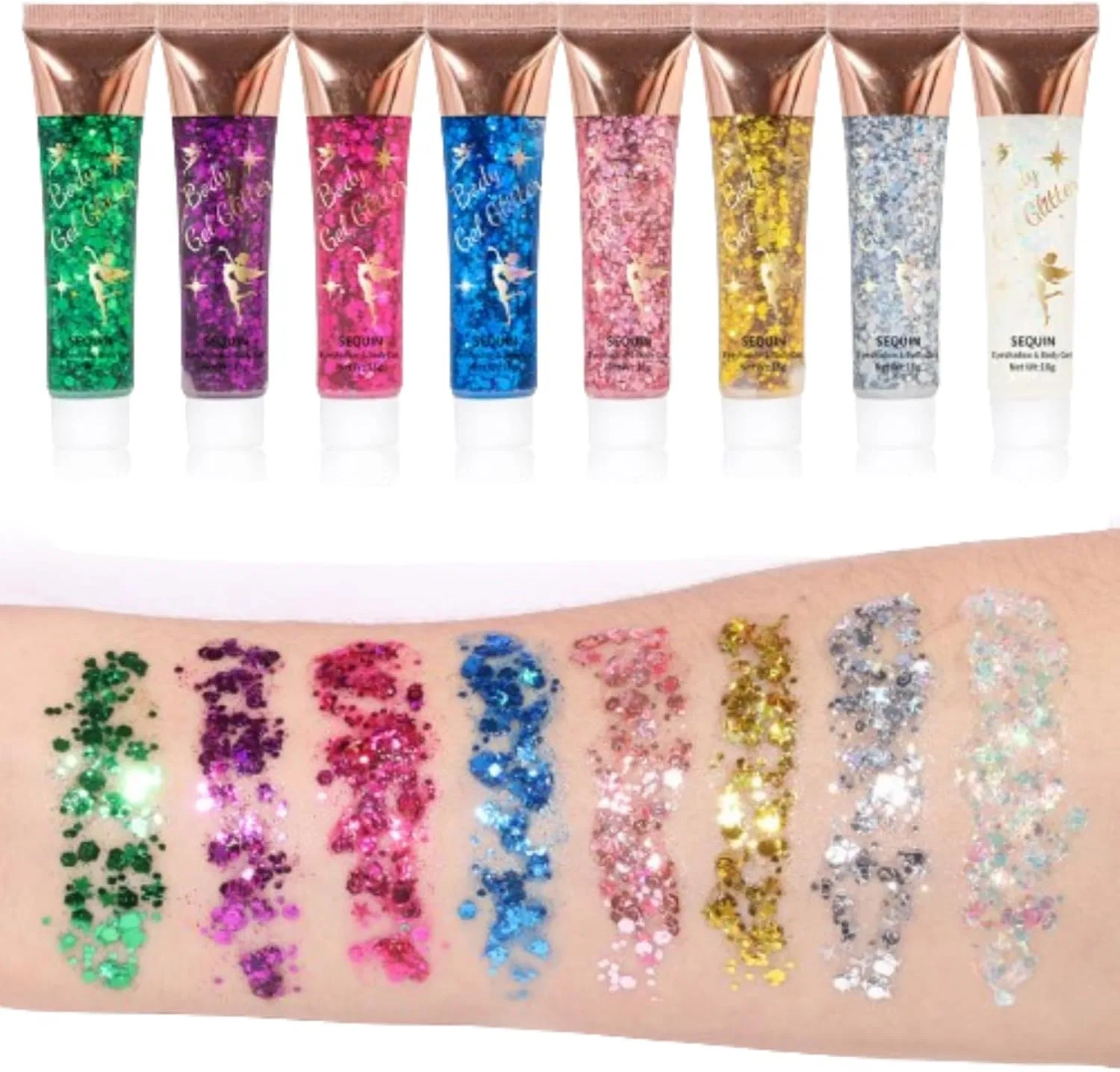 Набор для макияжа Glitter Gel Set 8 цветов No Brand 4 шт