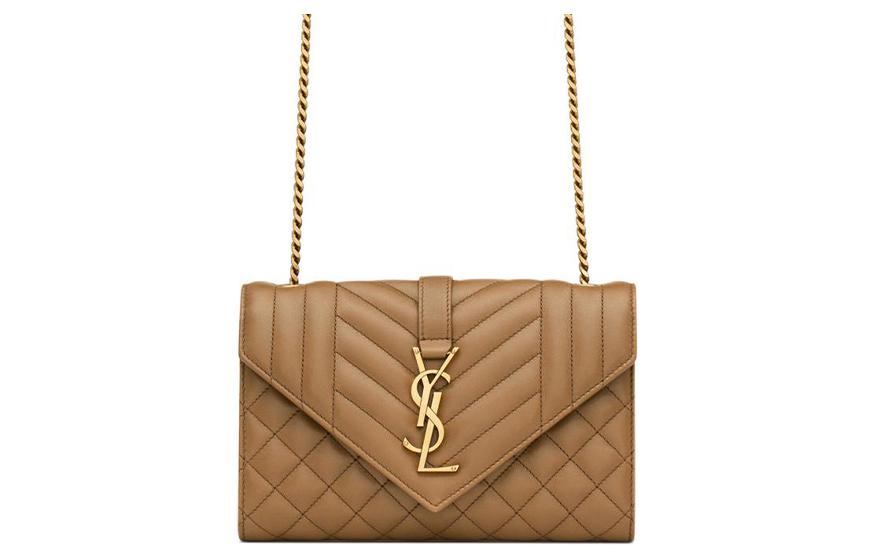 

Сумка-конверт из овчины, кроссбоди, маленькая наплечная сумка для женщин dark cork SAINT LAURENT