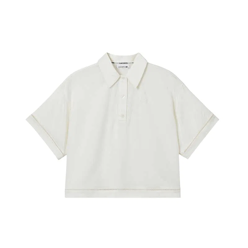 Поло Lacoste 70V/Ecru, женское, с воротником, бежевое