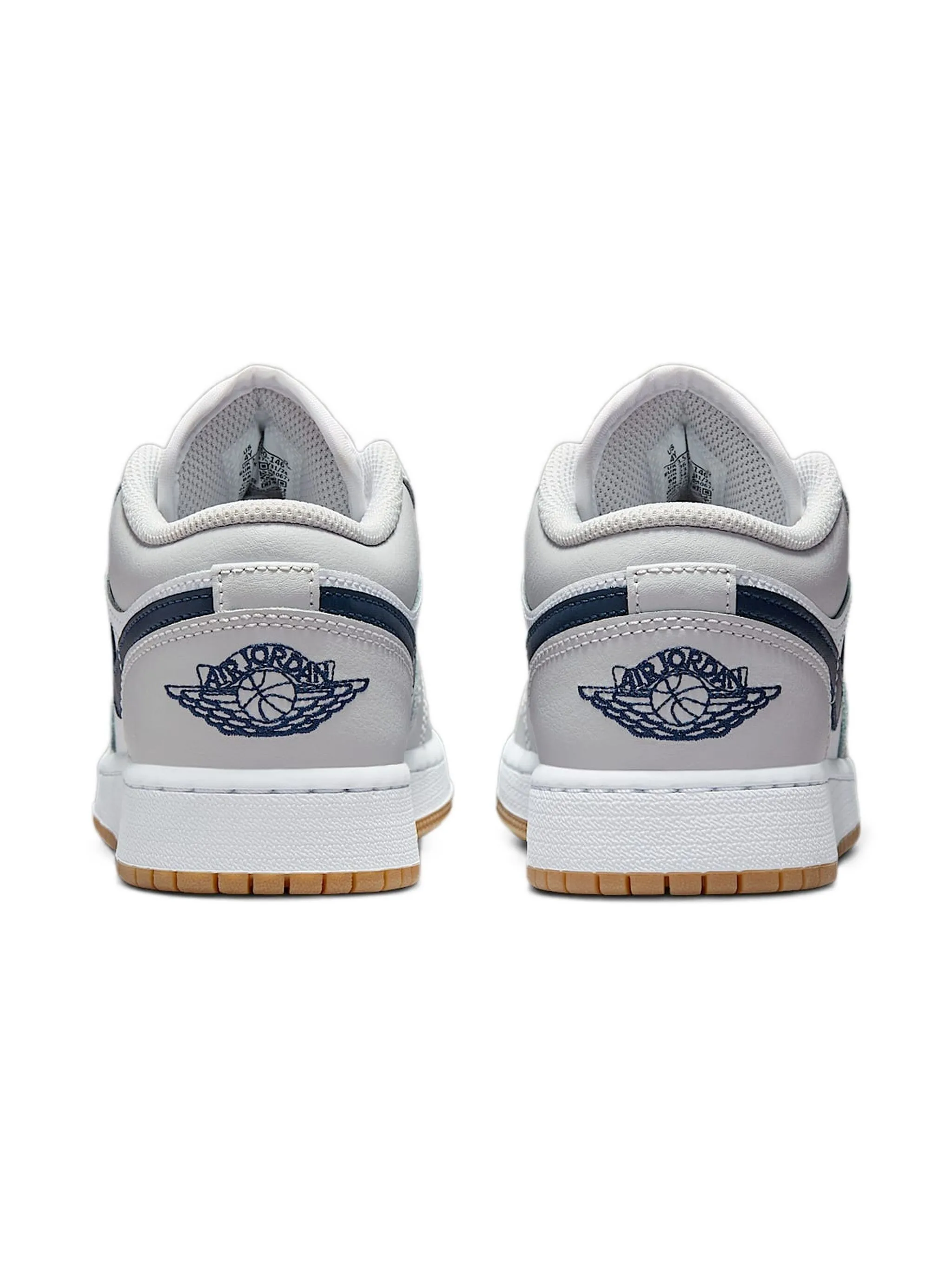 Кроссовки Jordan 1 Low White/Neutral Gum /Midnight Navy Jordan Kids, белый — фото 3