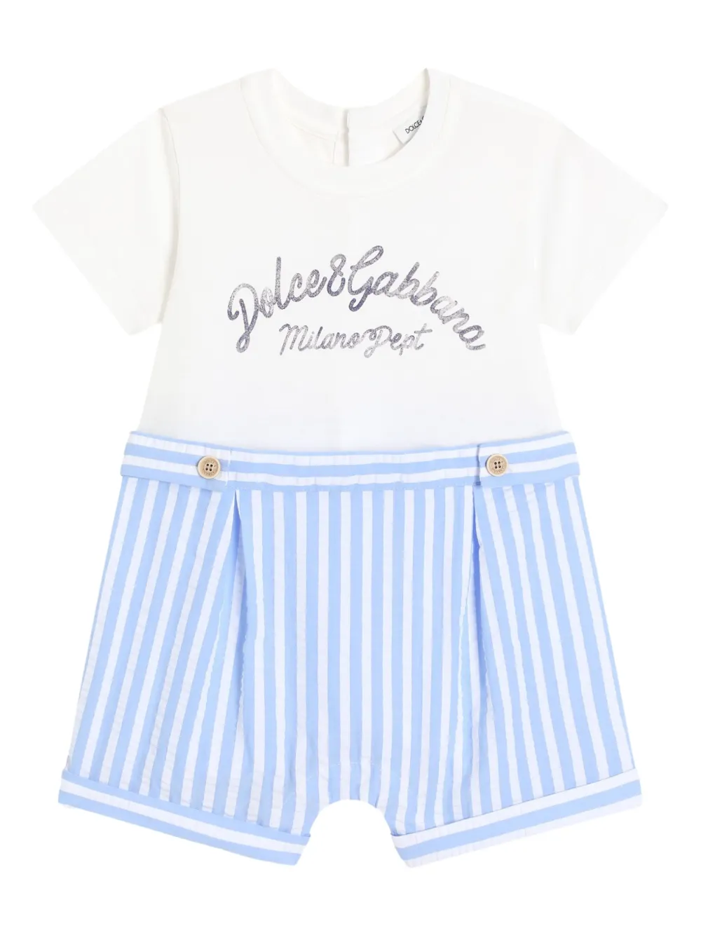 

Ромпер в полоску Dolce & Gabbana Kids, белый