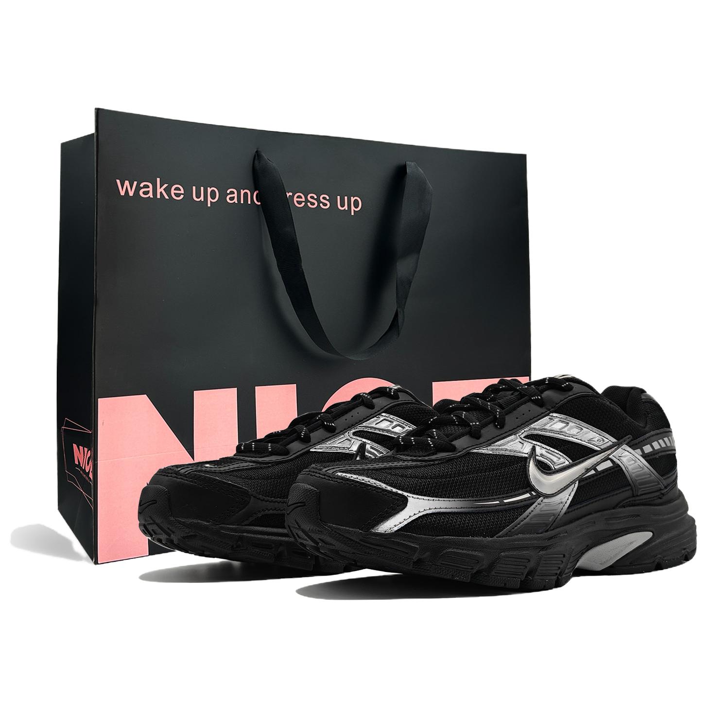 

Nike Кроссовки для бега Initiator с амортизацией, дышащие, с поддержкой, низкие, мужские, серебристо-черные