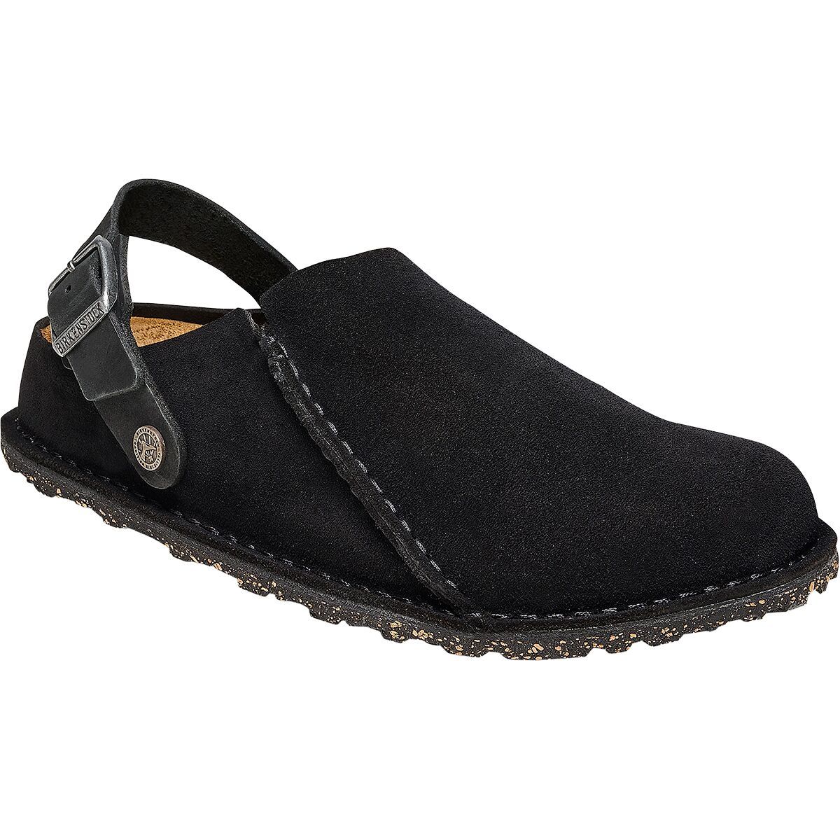 Лютри узкие замшевые клоги Birkenstock, черный