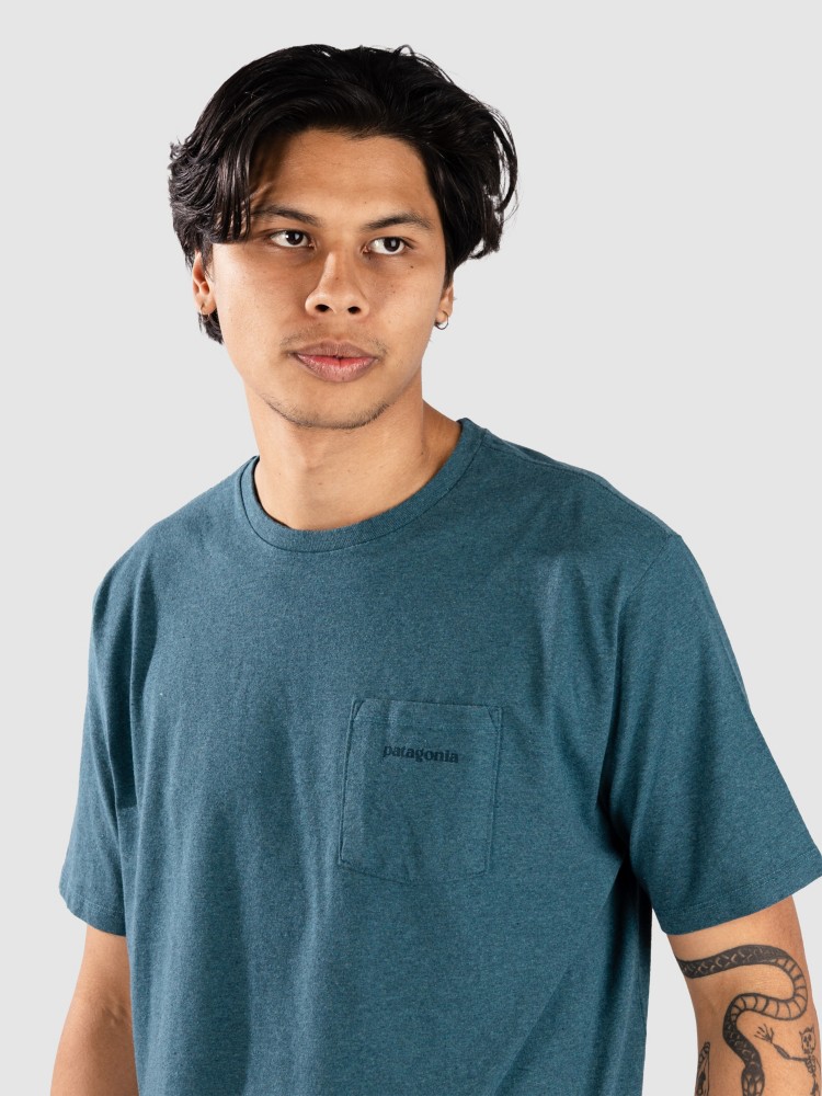 Футболка Patagonia Boardshort Logo Pocket Responsibili T-Shirt, wetland blue — фото 4
