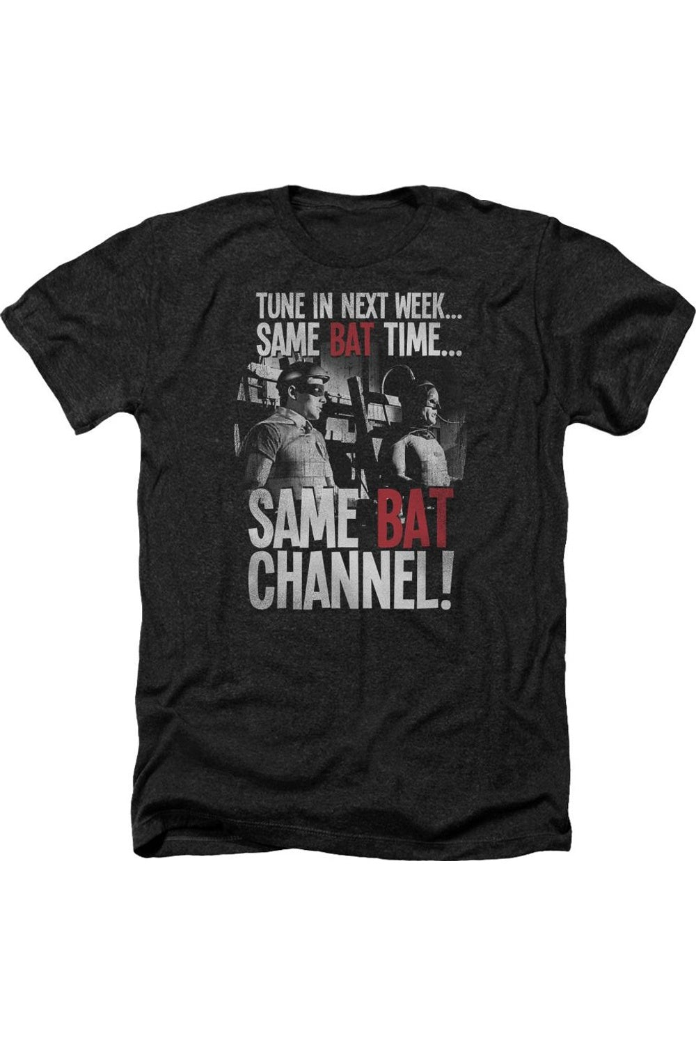 

Футболка / футболка Batman Classic Tv Bat Channel для взрослых Heather Gildan, черный
