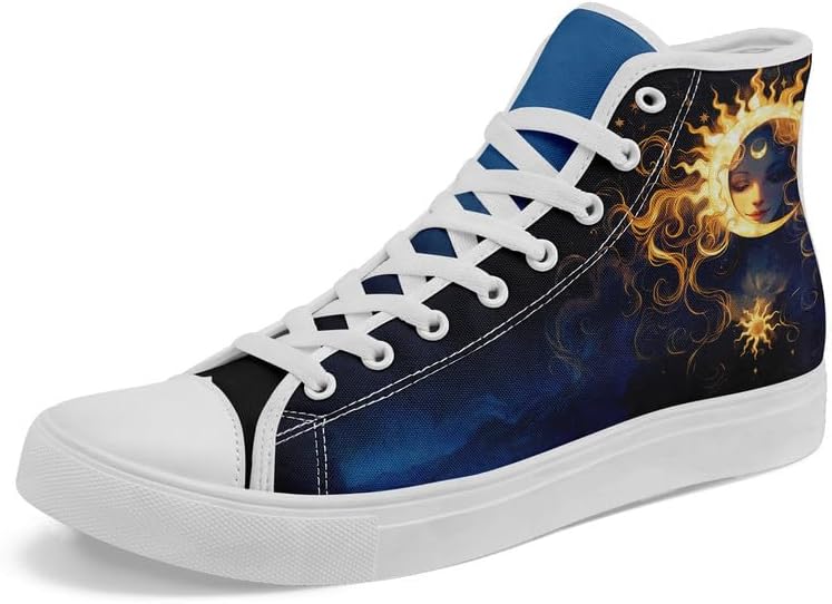 

Кеды на высокой подошве Sun Moon Star из холщовой ткани для женщин и мужчин, черные и белые модные туфли, шнуровка, стильные, унисекс, для прогулок и повседневного ношения Awsole