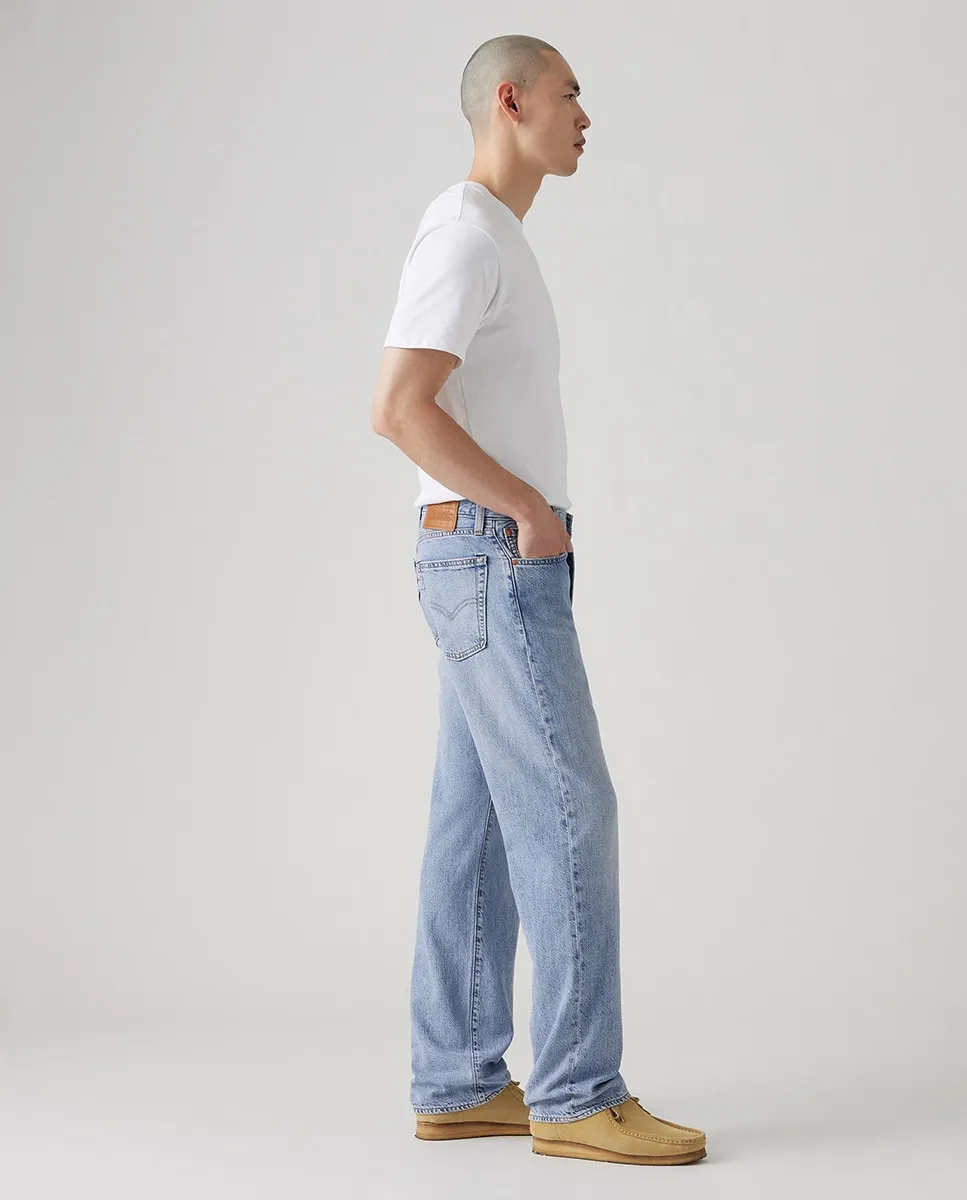 Мужские свободные прямые джинсы 555 с льняным оттенком Levi's, голубой — фото 4